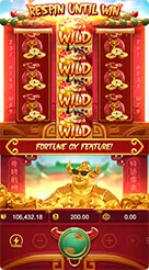 Fortune Ox · Mengamati struktur kolom dan simbol khusus pada area gulungan aktif.