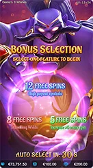 Genie's 3 Wishes · Pengoperasian tombol kendali putaran pada panel bawah